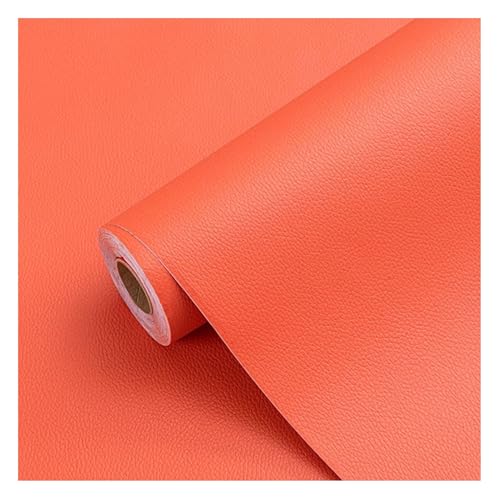 Fabric Adhesives Orange Leather Patches for Furniture Self Adhesive Heavy Duty Car Seat Couch Upholstery Waterproof Tear-Resistant(27.2x196.9in)