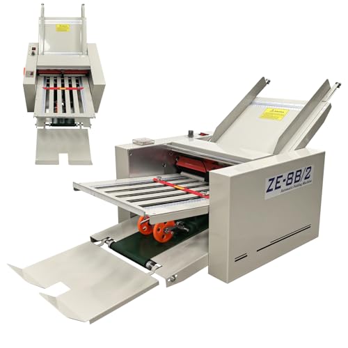 EQCOTWEA Automatic Paper Folding Machine 2-Tray Desktop Document Letter Folder with Counter & Speed Control for A4/Letter Manuals, Brochures, Cards up to 12" x 27" (40-125g Paper) Commercial Use