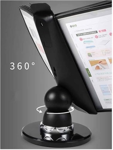 ZOCWJK Desk Reference Organizer - Catalog Display Rack, 10 and 20 Page Double-Sided Panels, Letter-Size, Desktop Flip Display Folder, for Office/Home Display and Storage A4 Documents,Black-10 Pages