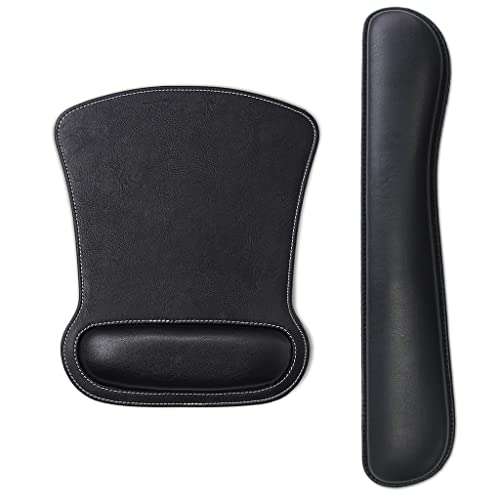 WERFOGH Leather Pad Keyboard Wrist Rest Hand Mats Rubber Base(D)