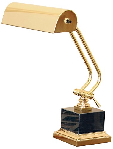 House of Troy P10-101-B Portable Desk/Piano Lamp with Black Marble, 12", Polished Brass