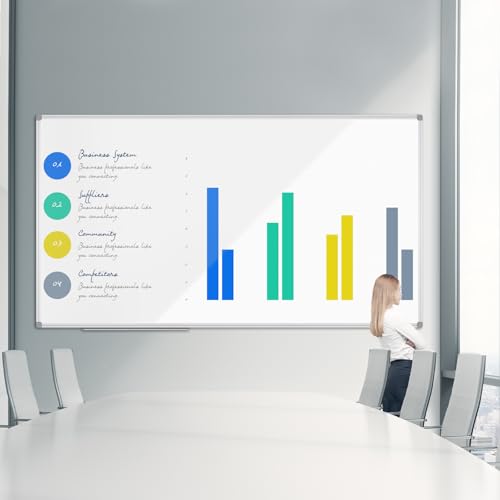 JILoffice Large Magnetic White Board, Dry Erase Whiteboard 96 x 48 Inch, 2 Pack, Silver Aluminum Frame Wall Mounted Board for Office Home and School