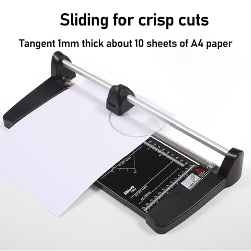 Acivirdde A2 Rotary Trimmer with Magnetic Ruler, Cuts Up to 10 Sheets, and Clear Cutting Guides for Scrapbooking and Craft Projects