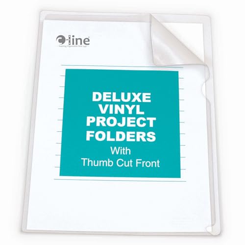 C-Line Deluxe Non-Glare Vinyl Project Folders, Letter Size, Clear (62138)