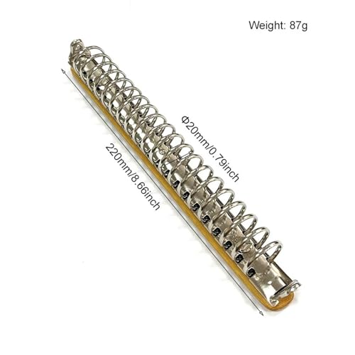 Ring Clips 5PCS A5 B5 Metal Ring Binder Clips with Bamboo Back Panel Detachable Buckle Loose-Leaf Binding Strip for Data Book Album Notebook(A5 20 Rings)