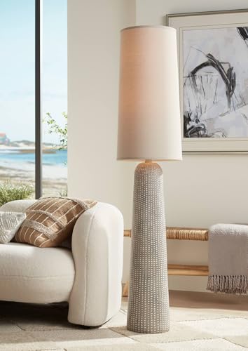 Regency Hill Leisa 65 1/2" Tall Sand Finish Modern Floor Lamp Living Room