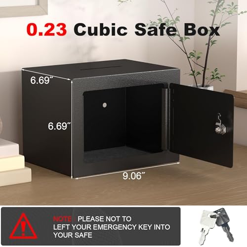 lock box Portable Small Safe Box with Lock Compact Money Safes
