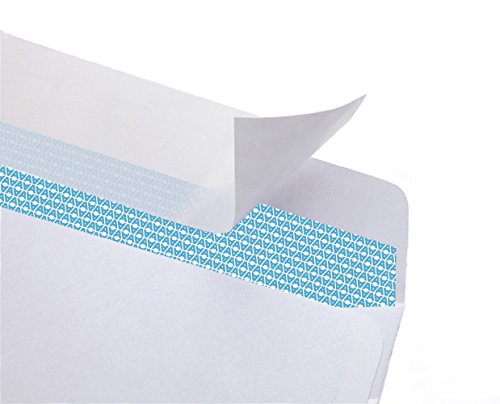 Aimoh #10 Security Self-Seal Envelopes - 1 Case - 5 Packs - 2500 Envelopes, Windowless, Security Tint Pattern, Quick-Seal Closure - EnveGuard - Size 4-1/8 x 9-1/2 Inches - White - 24 LB (34010-CS)