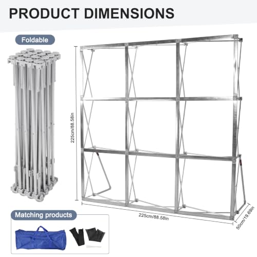 Pop Up Display Stand with Storage Bag & Cable Ties Tension Fabric