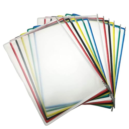 Wall Mounted Folder Storage,Desktop Flip Display Folder, 10 Letter-Size Pockets, Metal Catalog Display Rack, Flip and Find Reference Display A4 Document Holder, Space Saving