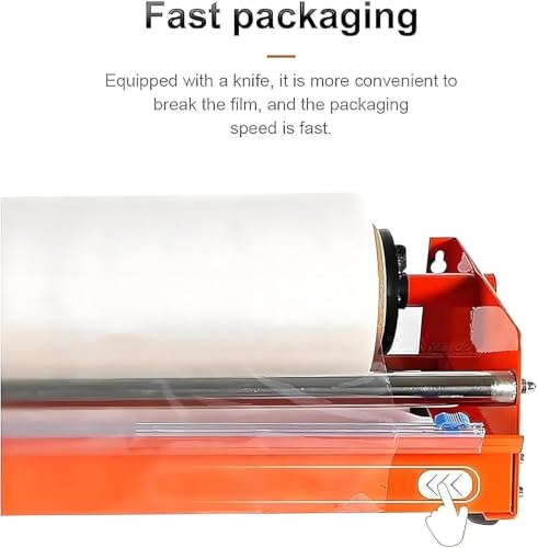 Hyeqs Manual Stretch Film Wrapper, Stretch Film Dispenser, with Slide, Adjustable Width, Max Film Width 500mm, Stretch Film Dispenser for Efficient Packing in Warehouse and Food Applications