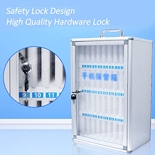 JOMRTS Grid Cell Phones Storage Box 24,32,48,60Position Cell Phone Storage Box Pocket Chart Storage Locker Box Wall-Mounted Transparent Lockable Office School Meeting Storage,12 Slots (24 Slots)
