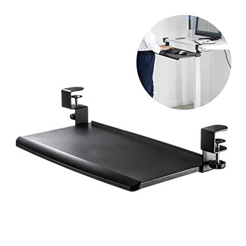 AUGUSE Keyboard Tray Drawer, Keyboard Platform Keyboard Tray Under Desk, Ergonomic Mouse & Keyboard Sliding Tray Computer Desk Extender, Steel Shelf Clip-on Drawer Stand (Size : Cream)