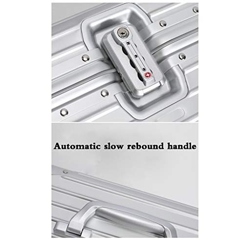 Baggage Makeup Train Case,Briefcase Lockable File Storage Chest,Aluminum File Box,for Wallets File Box，Portable Travel，Girl Makeup Storage Box (Color : Silver)