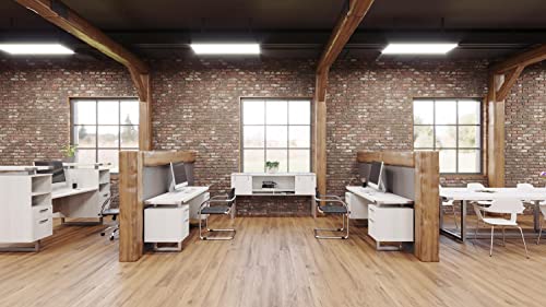 Safco Mirella Modern Wood Hutch with Sliding Doors in White Ash
