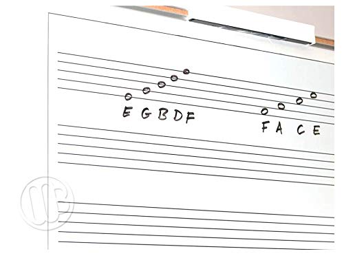 45.25" T x 45.25" W Rockin' Roll Up Dry Erase Music Staff Magnets by OptiMA for Classrooms, Music Rooms, Teaching, Composing