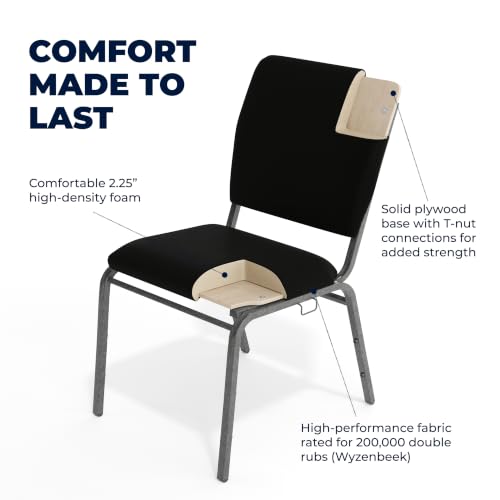 Flash Furniture Advantage Black Multipurpose Church Chairs - 18.5 in. Wide