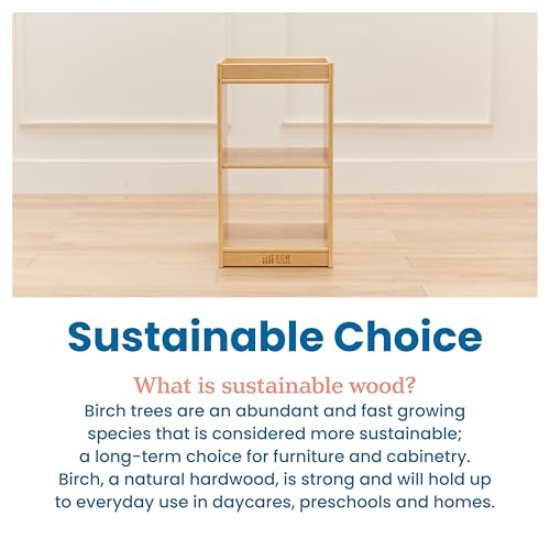 ECR4Kids 2-Cube Double-Sided Vertical Storage Organizer, Classroom Furniture, Natural