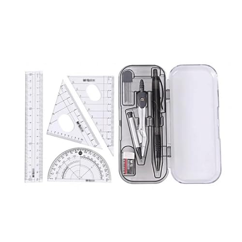 Set of 8 Compasses Rulers with Protractor
