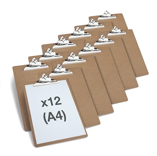 Rapesco 1521 A4 Heavy Duty Hardboard Clipboards (Pack of 12)