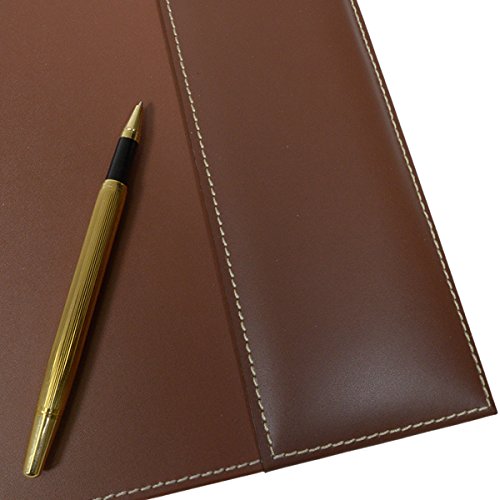 Dacasso Leather Desk Calendar pad, 25.5 x 17.25, Rustic Brown - P3240
