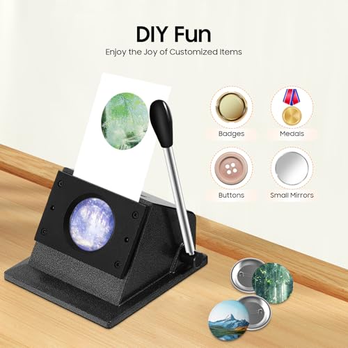 58mm & 70mm Round Button Punch, Graphic Badge Die Cutter