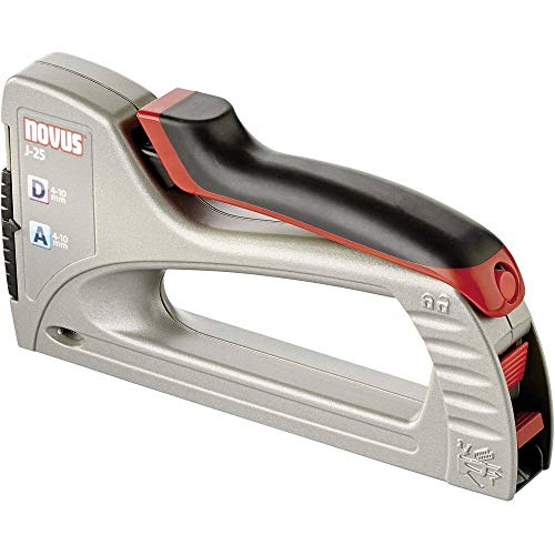 Novus J-25 Heavy Duty Staple Gun Handheld - Metal Tack Gun with Bottom Loading & Safety Release - Manual Staple Gun for 4-10 mm Staples
