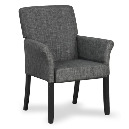 GIANTEX Office Waiting Room Chairs, Fabric Executive Guest Chair, Upholstered Reception Chair with Padded Arms, Backrest, Wood Legs, Guest Chairs for Meeting Room, Conference Room Chairs