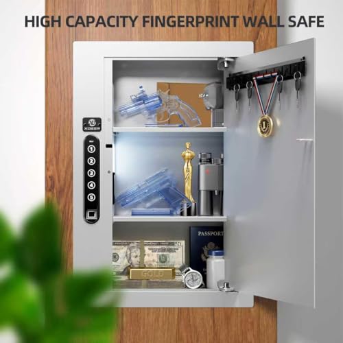 XDeer Quick Access Biometric Wall Safe – Hidden In-Wall Security Safe
