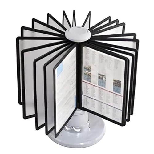NIKAIDD Desktop Reference System, 20 Double-Sided Panels, 40 Sheet Capacity, Catalog Display Rack, for Office/Home Display and Storage A4 Documents, Space Saving,Folders (Grey 20 Pages)