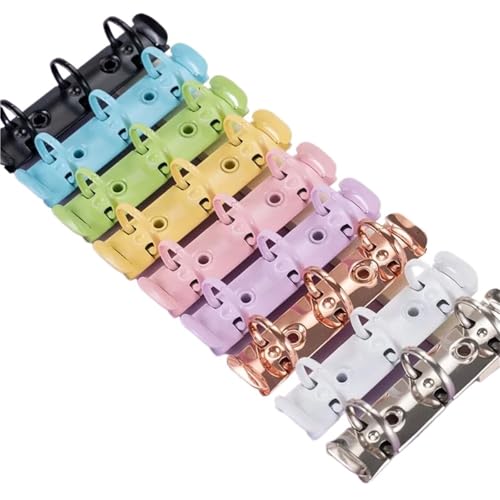 A6 Binder Rings 10PCS Detachable Metal Spiral Rings Binder Clip DIY A8 Paper Clips Diary Album Loose Leaf Ring Notebook Planner for Notebook(Green)