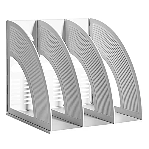 VRFTGHYJU A4 File Holder Desk Organizer - Compartmentalized Document Divider & Bookends, for Home Office Organization(Grey,3 Compartments)