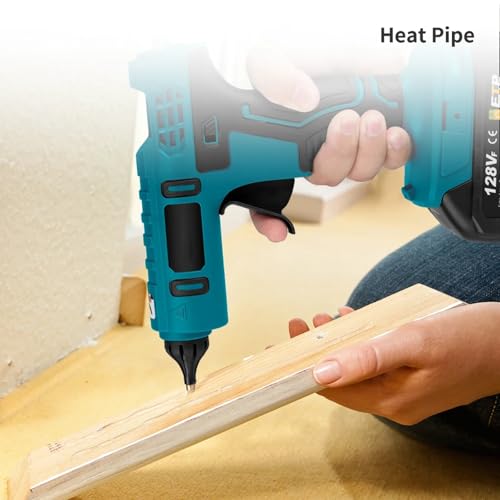 Xiaojuandm Cordless Hot Glue Gun for MK 18V Battery, 100W 250° High Temperature Industrial Mini Glue Guns Thermo Tool, for Quick Home Repairs, Arts, Crafts, DIY, Sealing,With Battery