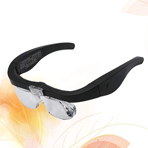 HEALLILY Head Magnifier Glasses LED Magnifying Visor with Light for Jewelers Crafts Watch Electronic Repair
