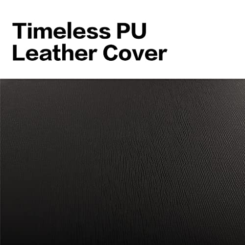 Folder PU Leather Resume Conference Legal Document Organizer with A4 Size Clipboard, Business Card Holders