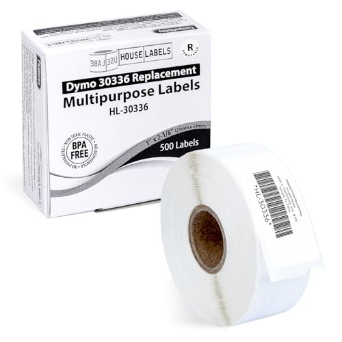 HouseLabels Compatible with Dymo 30336 Labels, 1" x 2-1/8"