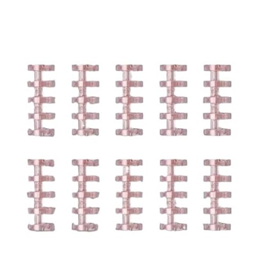 Plastic Binder Rings 350pcs 5-Hole Transparent Plastic Ring Clips - Loose Leaf Notebook Binding Strips for Notebook Diary(Pink)