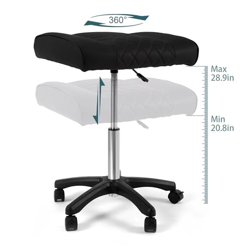 Frassie Footrest Stool Under Desk Mobile Gaming Foot Stool with Wheels