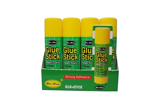 3D Printer Glue Sticks – Extra Wide Gluesticks for Superior 3D Printer Bed Adhesion – Non Toxic, Washable, Great First Layer Adhesion for All 3D Printing Materials (12 Pack)