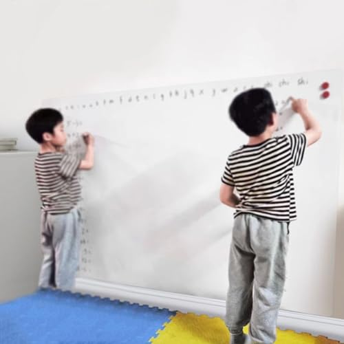Removable Sticky whiteboard Film, Self Adhesive Magnetic Whiteboard Wallpaper Roll Multicolor Multiple Sizes(White,39.3x47.2in(100x120cm))