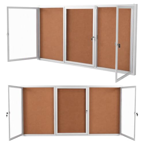 Weatherproof Enclosed Bulletin Board with Aluminum Frame and Glass Locking