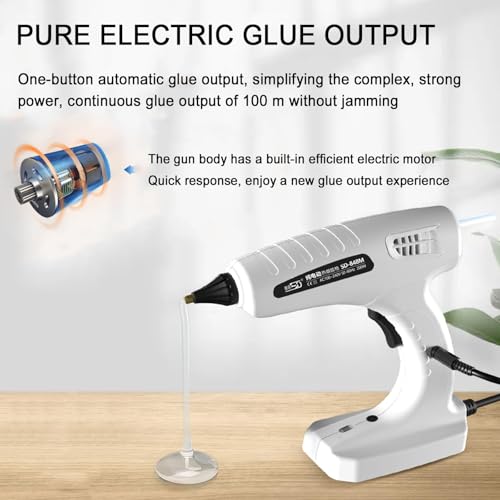 Hot Melt Glue Gun, Automatic Glue Dispensing Machine with Foot Switch, 2 Modes, Smart Reflux Design, 3mm Glue Hole Diameter, for Line Operations