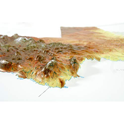 3D Texas Raised Relief Map | Topographic Wall Map, Feel the Terrain | 28" x 25" | USGS Topographic Data | Vacuum-Formed | Hubbard Scientific
