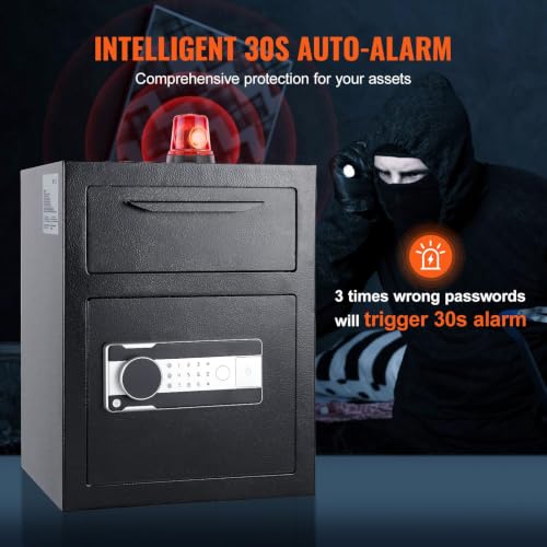 Hotel Deposit Safe 1.7L with Front Drop Slot and Emergency Keys