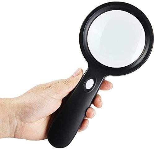 EUQKKWLOY Magnifiers,Magnifier Magnifying Glass Large Portable Illuminated Magnifier Handheld Magnifying Glass for Books Newspapers Keep It in Mind