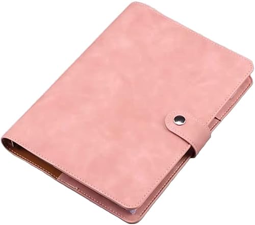 QERTYHKK A5 PU Leather Binder Cover,Refillable 6 Notebook for Filler Paper Personal Planning with Magnetic Buckle Closure