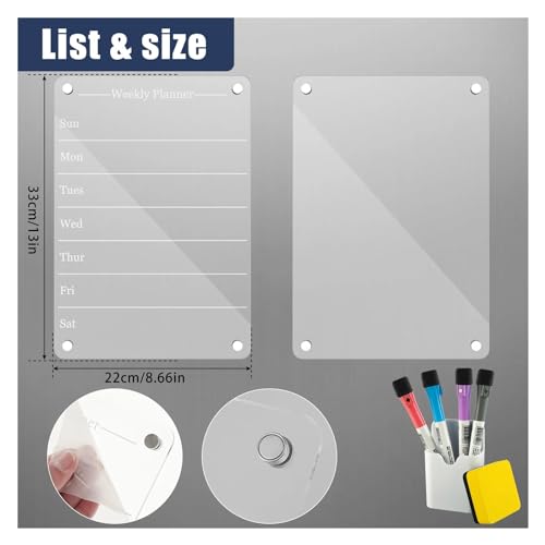 Magnetic Boards Fridge Calendar Planning Blank Board Dry Erase Calendar