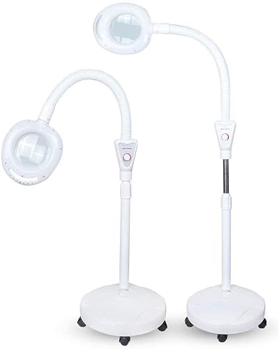 Magnifying Floor Lamp 16X Magnifier with Bright Light,Magnifying Glass for Reading,Beauty,Nail Art,Tattoo,Salon,Craft - Height Adjustable