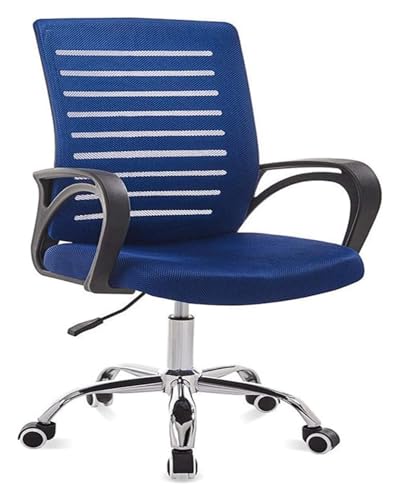 Chair Ergonomic Lumbar Support for Swivel Lumbar Support Desk Chair, Computer Mesh Chair with Armrest Black,Black Frame (Color : Black Frame Blue)