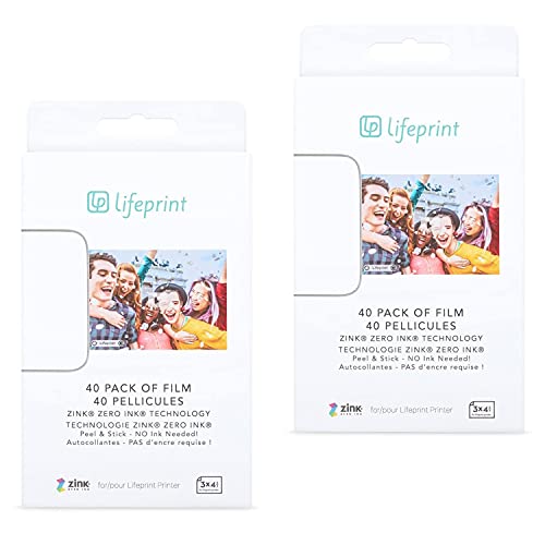 Lifeprint 3x4 Premium Zink Instant Print Photo Paper (80 Pack) Compatible with Lifeprint 3x4 Printers